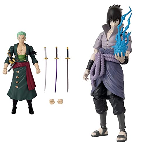 Anime Heroes - One Piece - Zoro Action Figure & Naruto Uchiha Sasuke Action Figure